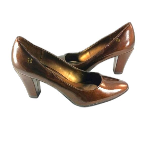 Etienne Aigner Shoes - Etienne Aigner Womans Haven Pumps/ Heels Patent Brown Shimmer Size 7.5.........